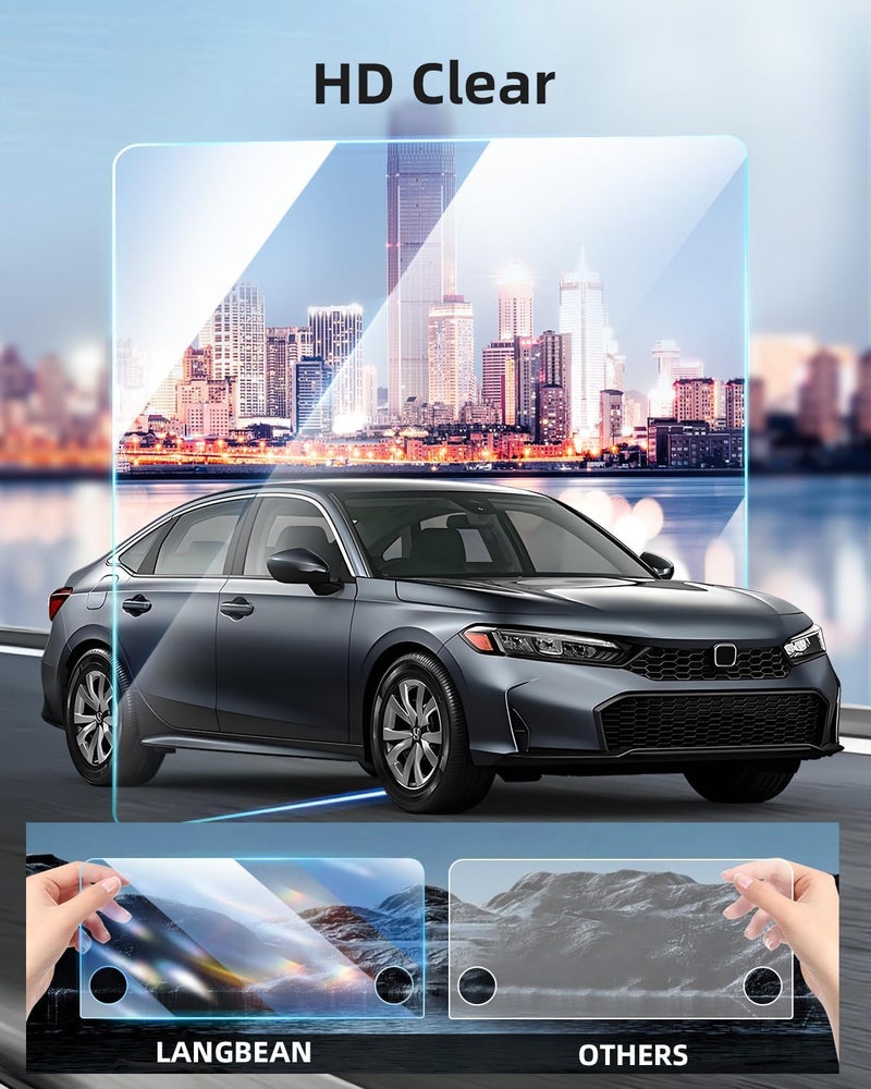 LANGBEAN 7 Inch Screen Protector for Honda Civic Sedan & Hatchbacks 2023 2024 2025, 9H Tempered Glass, HD Clear Film, Anti-Fingerprint & Bubble-Free Fit, Infotainment System Protection - Image 4